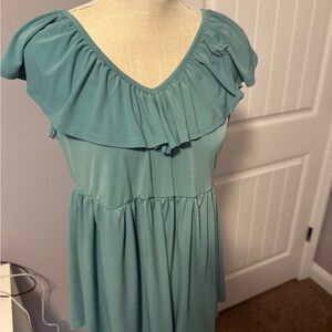 Torrid Elegant Teal Ruffle Dress